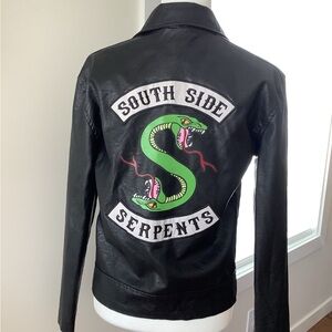 Archie Comics,Southside Serpents Women’s Soft Faux Leather Biker Jacket, XS